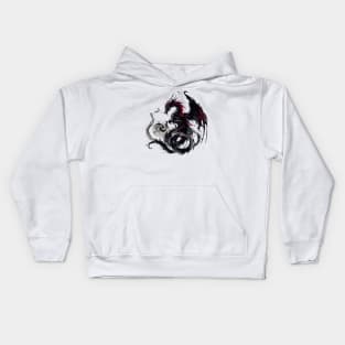 Japanese dragon painted in ink Kids Hoodie